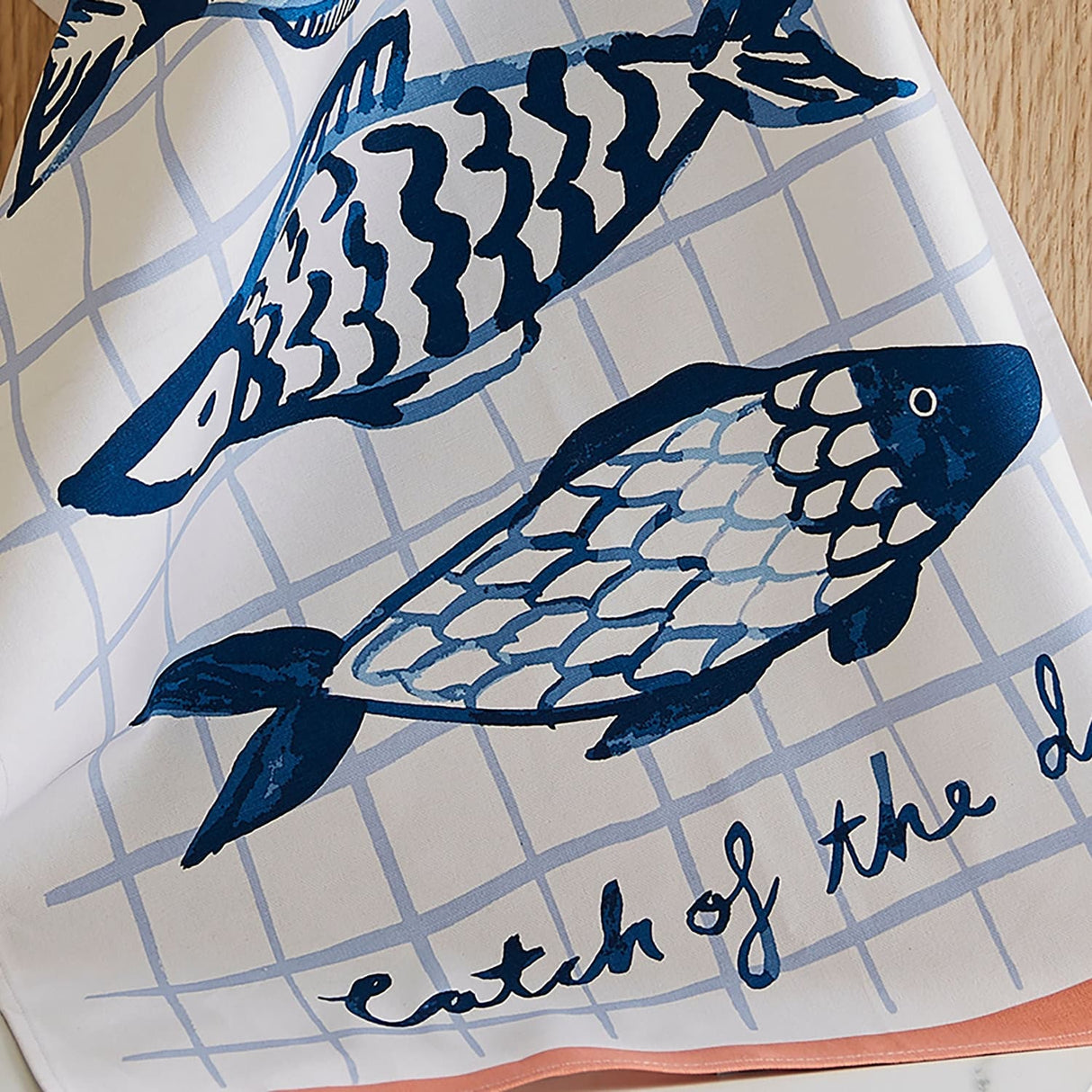 Catch of the Day 100% Cotton Tea Towel Orange - Catch Of The Day Cotton Tea Towel In Orange 3
