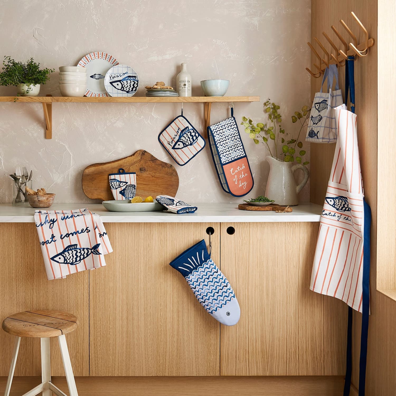 Catch of the Day 100% Cotton Tea Towel Orange - Catch Of The Day Cotton Tea Towel In Orange 4