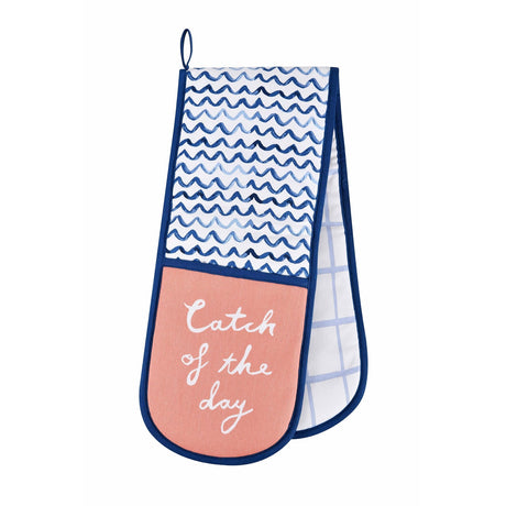 Ulster Weavers Catch of the Day Fish Print Kitchen and Tableware Collection - Catch Of The Day Double Oven Glove In Multicolour 1
