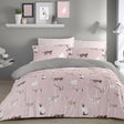 Cats Reversible Polycotton Duvet Cover Set - Blush