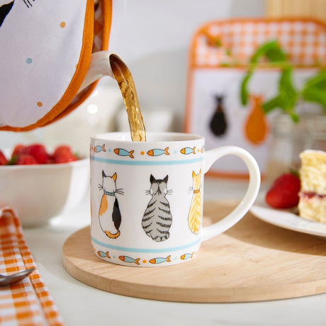 Ulster Weavers Cats In Waiting Bone China Mug - Cats In Waiting 2026 Bone China Mug In Orange 2