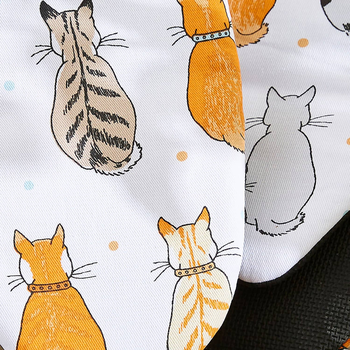 Ulster Weavers Cats In Waiting Cotton Microwave Mitts - Cats In Waiting 2026 Microwave Mitts Pair In Orange 4