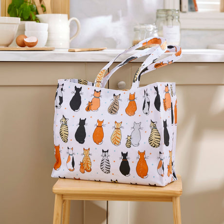 Ulster Weavers Cats In Waiting Foldable Tote Bag - Cats In Waiting 2026 Shoulder Bag Pvc In Orange 2