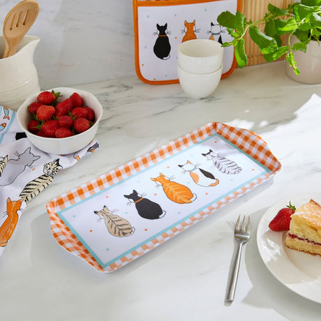 Ulster Weavers Cats in Waiting Small Serving Tray - Cats In Waiting 2026 Small Serving Tray In Orange 2