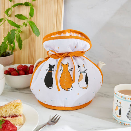 Ulster Weavers Cats In Waiting Cotton Tea Cosy - Cats In Waiting 2026 Tea Cosy Muff In Orange 2