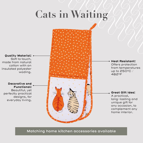 Ulster Weavers Cats in Waiting 100% Cotton Double Oven Glove