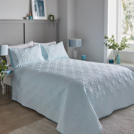 Cavali Duck Egg Blue Bedspread 200cm x 230cm - Cavali Bedspread In Duck Egg 200 X 230Cm