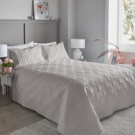 Cavali Duck Egg Blue Bedspread 200cm x 230cm - Cavali Bedspread In Silver 200 X 230Cm