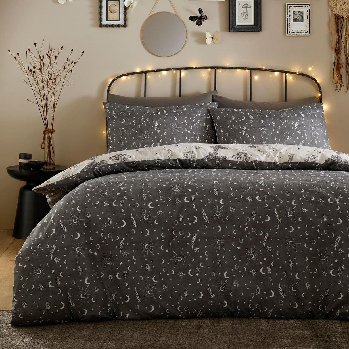 Celeste Polycotton Duvet Cover Set - Grey - Celeste Duvet Cover Set In Grey 4