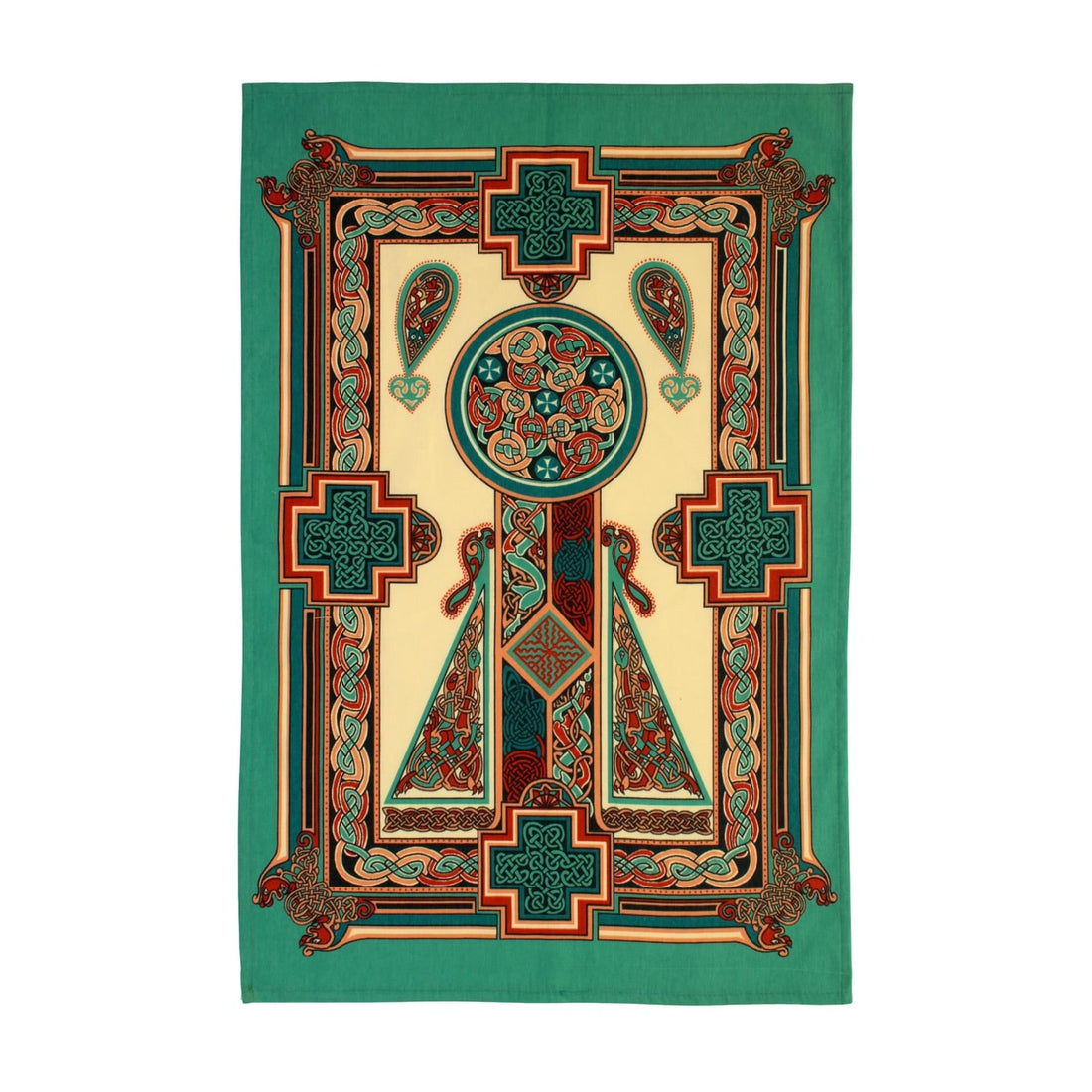 Ulster Weavers Celtic Panels Green 100% Cotton Tea Towel in