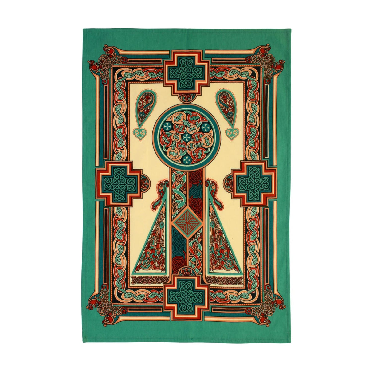 Ulster Weavers Celtic Panels 100% Cotton Tea Towel in Green - Celtic Panels Cotton Tea Towel In Green 2