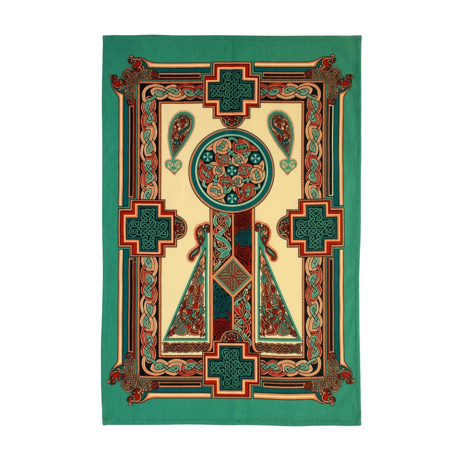 Ulster Weavers Celtic Panels 100% Cotton Tea Towel in Green - Celtic Panels Cotton Tea Towel In Green 2