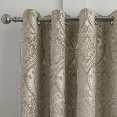 Chateau Jacquard Eyelet Curtains Light Filtering - Natural