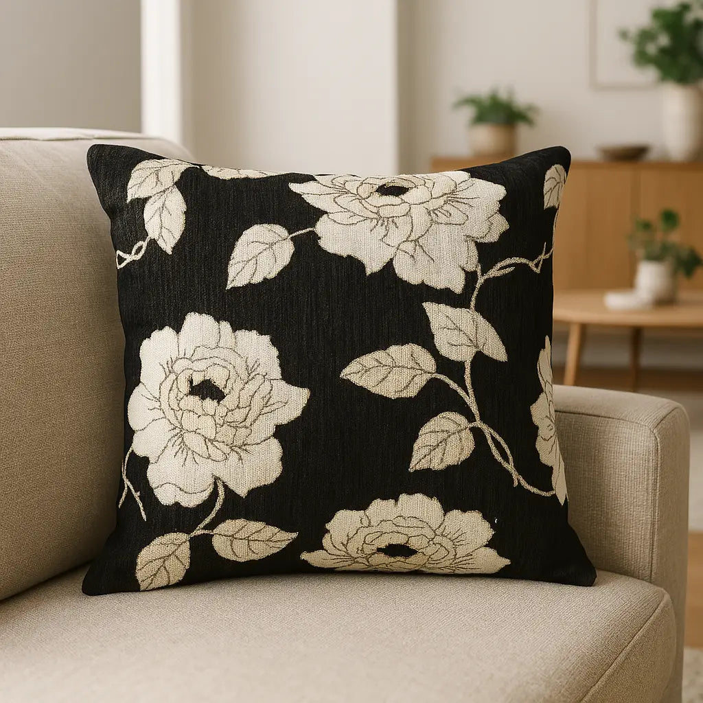 Rose Chenille Cushion Cover or Filled Cushion Collection