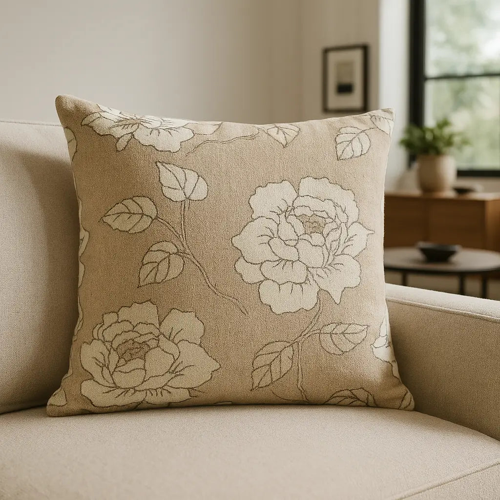 Chenille Rose Cushion Cover / Filled Cushion Collection by Alan Symonds