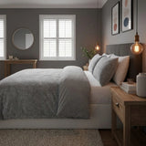 Chevron Teddy Silver Grey Fleece Duvet Cover Bedding Set-1