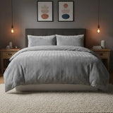Chevron Teddy Silver Grey Fleece Duvet Cover Bedding Set-6