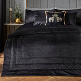 Laurence Llewelyn-Bowen Chic Velvet Bedspread 220cm x 150cm - Chic Bedspread In Black 220 X 150Cm