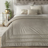Laurence Llewelyn-Bowen Chic Velvet Bedspread 220cm x 150cm - Chic Bedspread In Oyster 150 X 220Cm