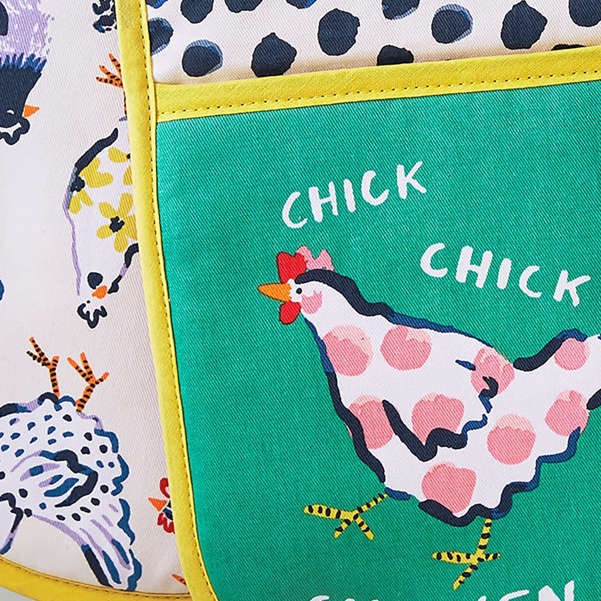 Ulster Weavers Chick Chicken Farm and Dining Double Oven Glove - Chick Chicken Double Oven Glove In Yellow 4