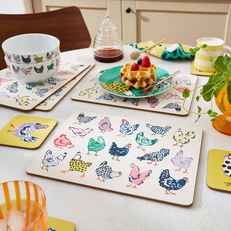 Ulster Weavers Chick Chicken Farm and Dining Placemat 4 Pack - Chick Chicken Placemat 4 Pack In Yellow 2
