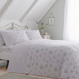 Chloe Lace Trim Polycotton Duvet Cover Set Lilac
