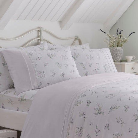 Chloe Lace Trim Polycotton Duvet Cover Set Lilac - Chloe Duvet Cover Set In Lilac 2