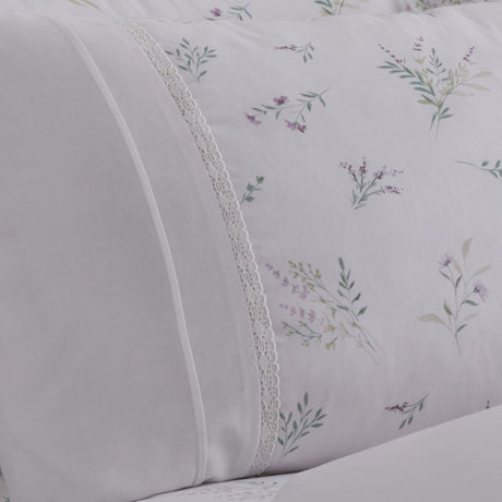 Chloe Lace Trim Polycotton Duvet Cover Set Lilac - Chloe Duvet Cover Set In Lilac 3