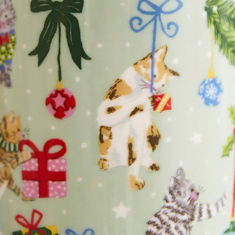 Ulster Weavers Christmas Cats Bone China Mug - Christmas Cats Bone China Mug In Seafoam 4