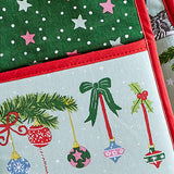Ulster Weavers Christmas Cats Cotton Double Oven Glove - Christmas Cats Double Oven Glove In Seafoam 5