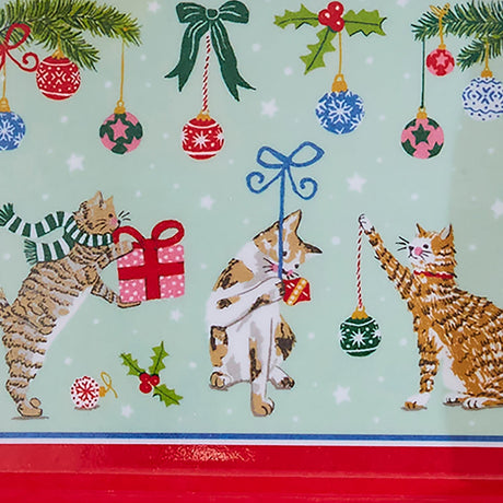Ulster Weavers Christmas Cats Scatter Tray - Christmas Cats Scatter Tray In Seafoam 4