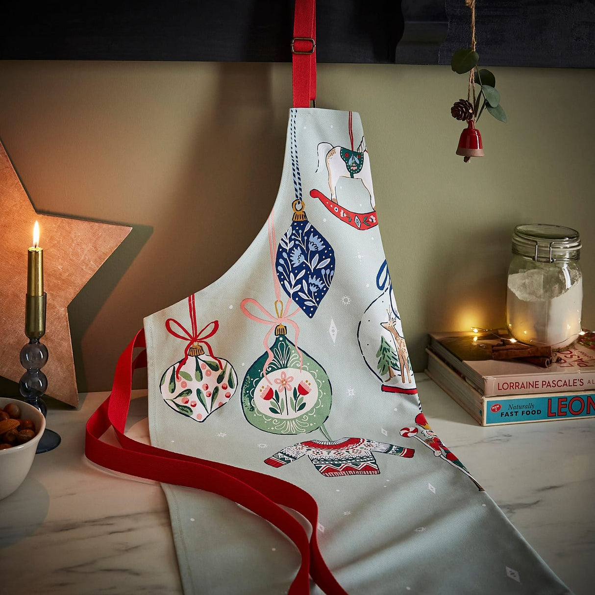 Ulster Weavers Christmas Ornaments Cotton Apron - Christmas Ornaments Cotton Apron In Multicolour 2