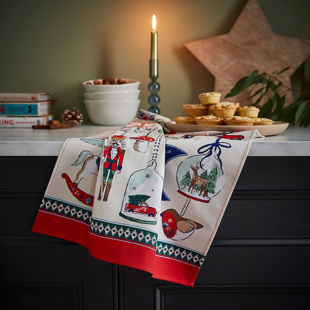 Ulster Weavers Christmas Ornaments Tea Towel - Christmas Ornaments Cotton Tea Towel In Multicolour 2