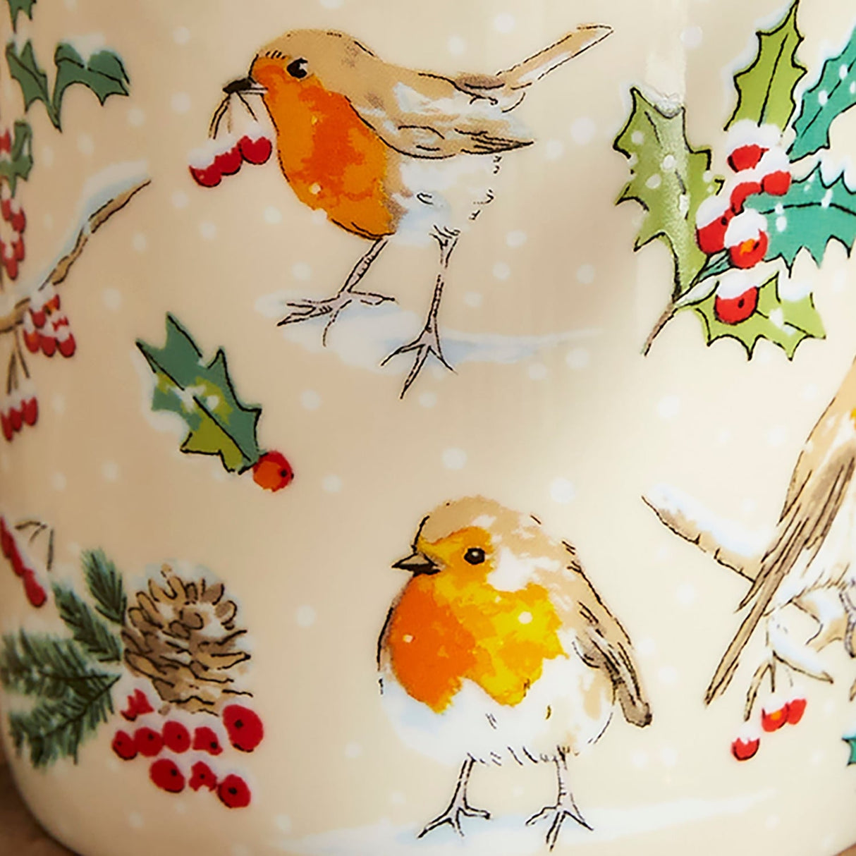 Ulster Weavers Christmas Robins Accessories Bone China Mug - Christmas Robins Bone China Mug In Green 4