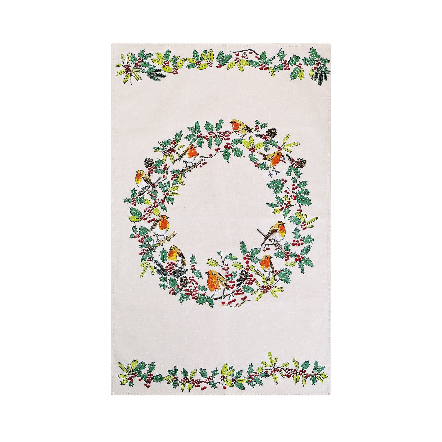 Ulster Weavers Christmas Robins Cotton Accessories Tea Towel