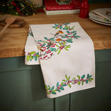 Ulster Weavers Christmas Robins Cotton Accessories Tea Towel - Christmas Robins Cotton Tea Towel In Green 2
