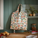 Ulster Weavers Christmas Robins Accessories Foldable Tote Bag - Christmas Robins Foldable Tote Bag Medium In Green 2