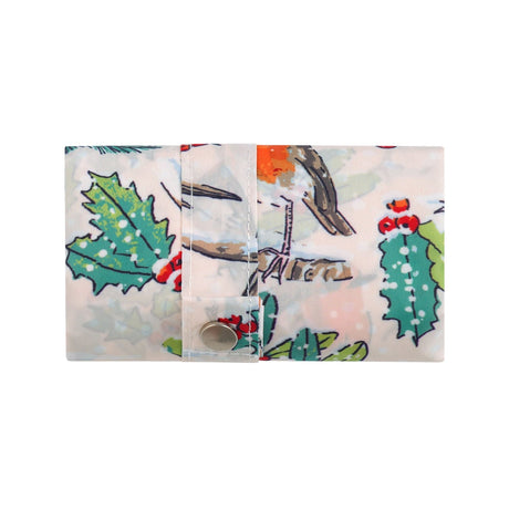 Ulster Weavers Christmas Robins Accessories Foldable Tote Bag - Christmas Robins Foldable Tote Bag Medium In Green 3