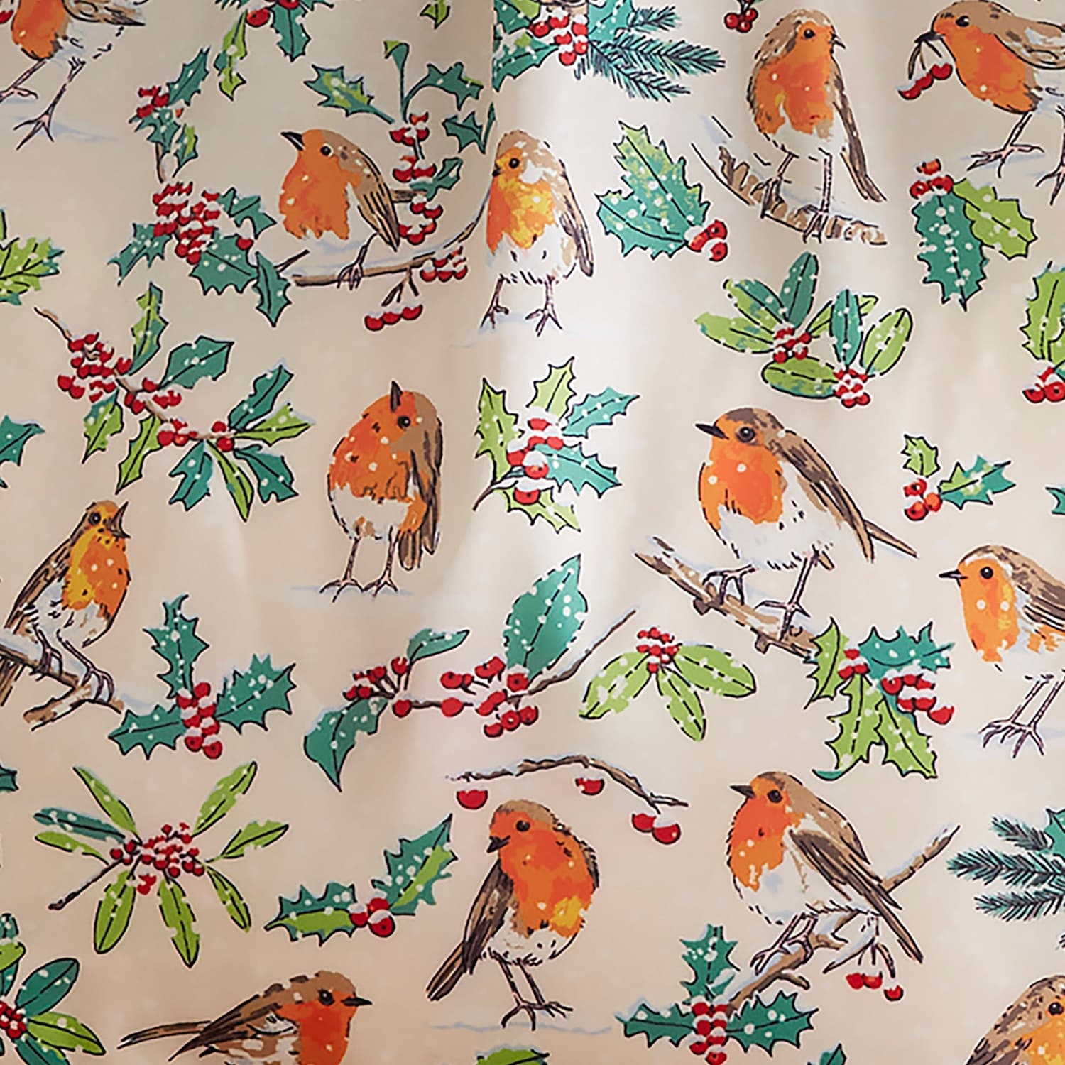 Ulster Weavers Christmas Robins Accessories Foldable Tote Bag - Christmas Robins Foldable Tote Bag Medium In Green 5
