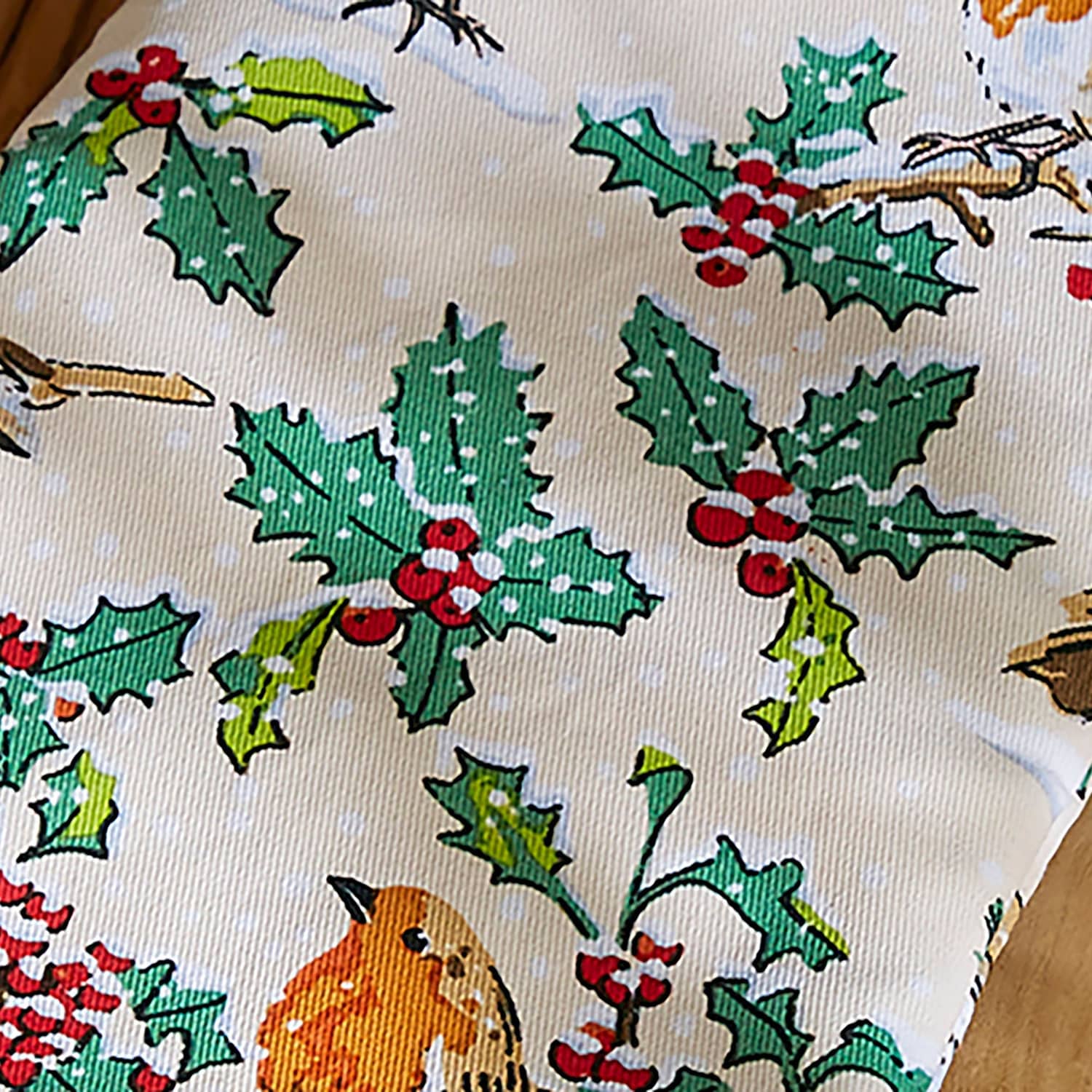 Ulster Weavers Christmas Robins Cotton Accessories Gauntlet Oven Glove - Christmas Robins Gauntlet Oven Glove In Green 4