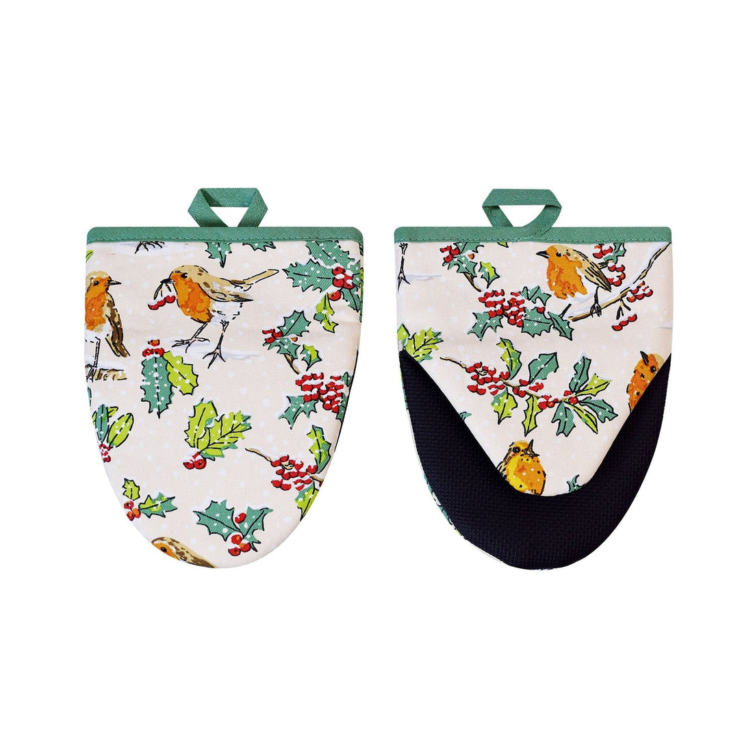 Ulster Weavers Christmas Robins Accessories 100% Cotton Microwave Mitts Pair