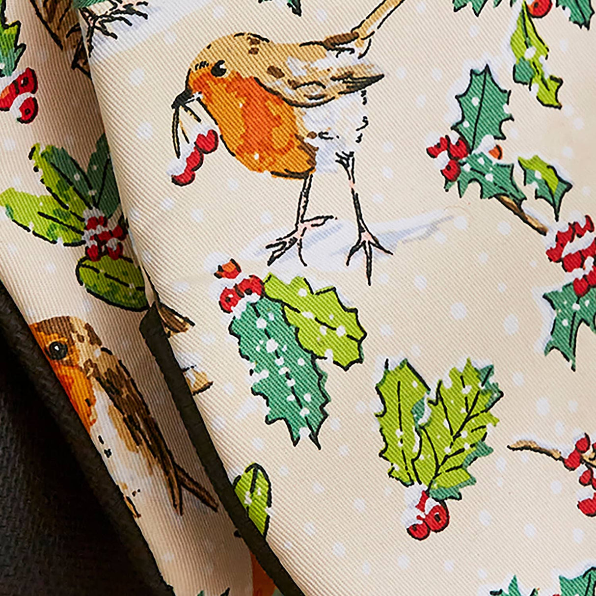 Ulster Weavers Christmas Robins Cotton Accessories Microwave Mitts Pair - Christmas Robins Microwave Mitts Pair In Green 4