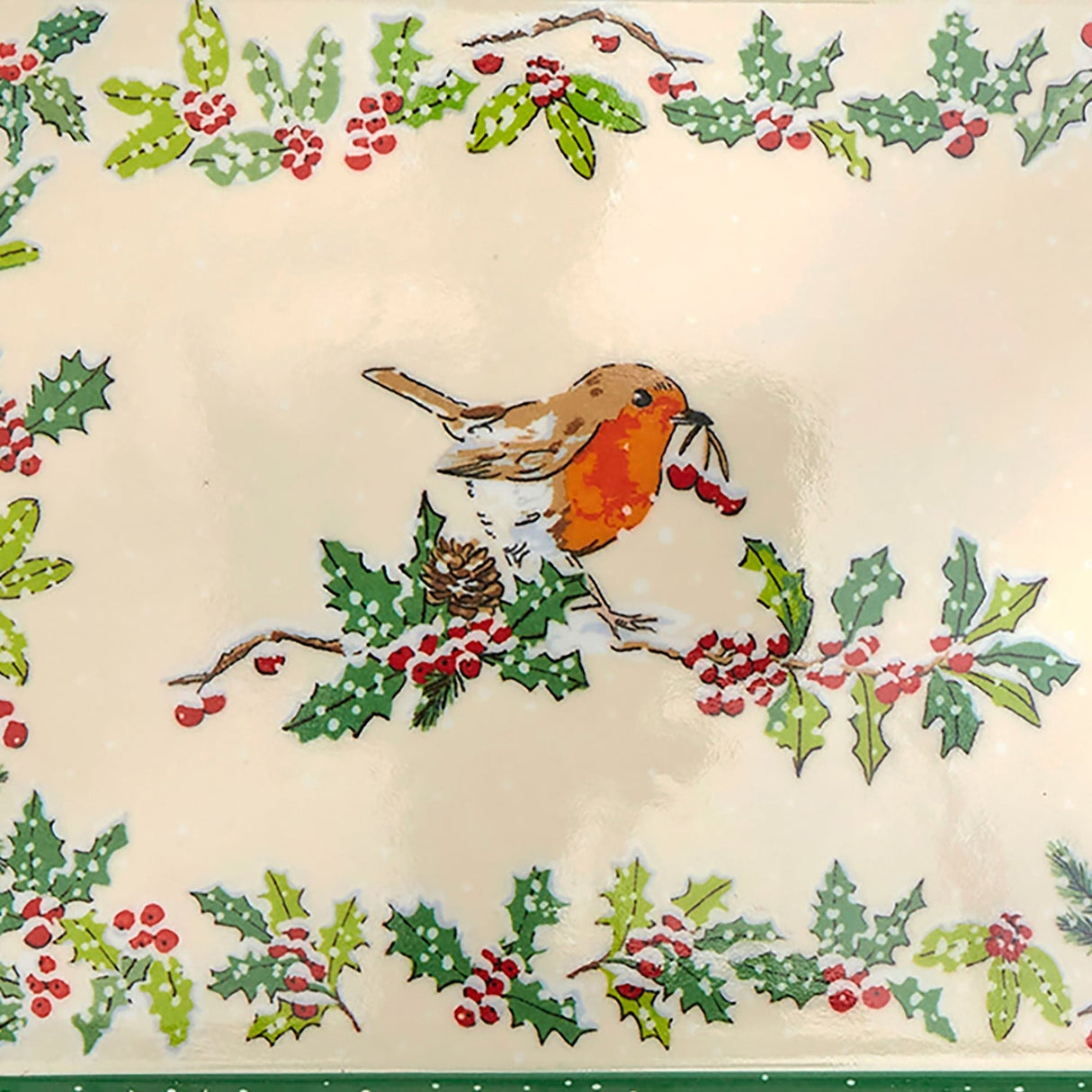Ulster Weavers Christmas Robins Accessories Scatter Tray - Christmas Robins Scatter Tray In Green 4