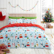 Snowman Christmas Duvet Cover Set Festive Microfibre Bedding