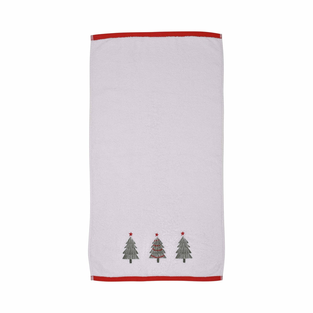 Christmas Trees Beige Festive Hand 100% Cotton Towel Pair