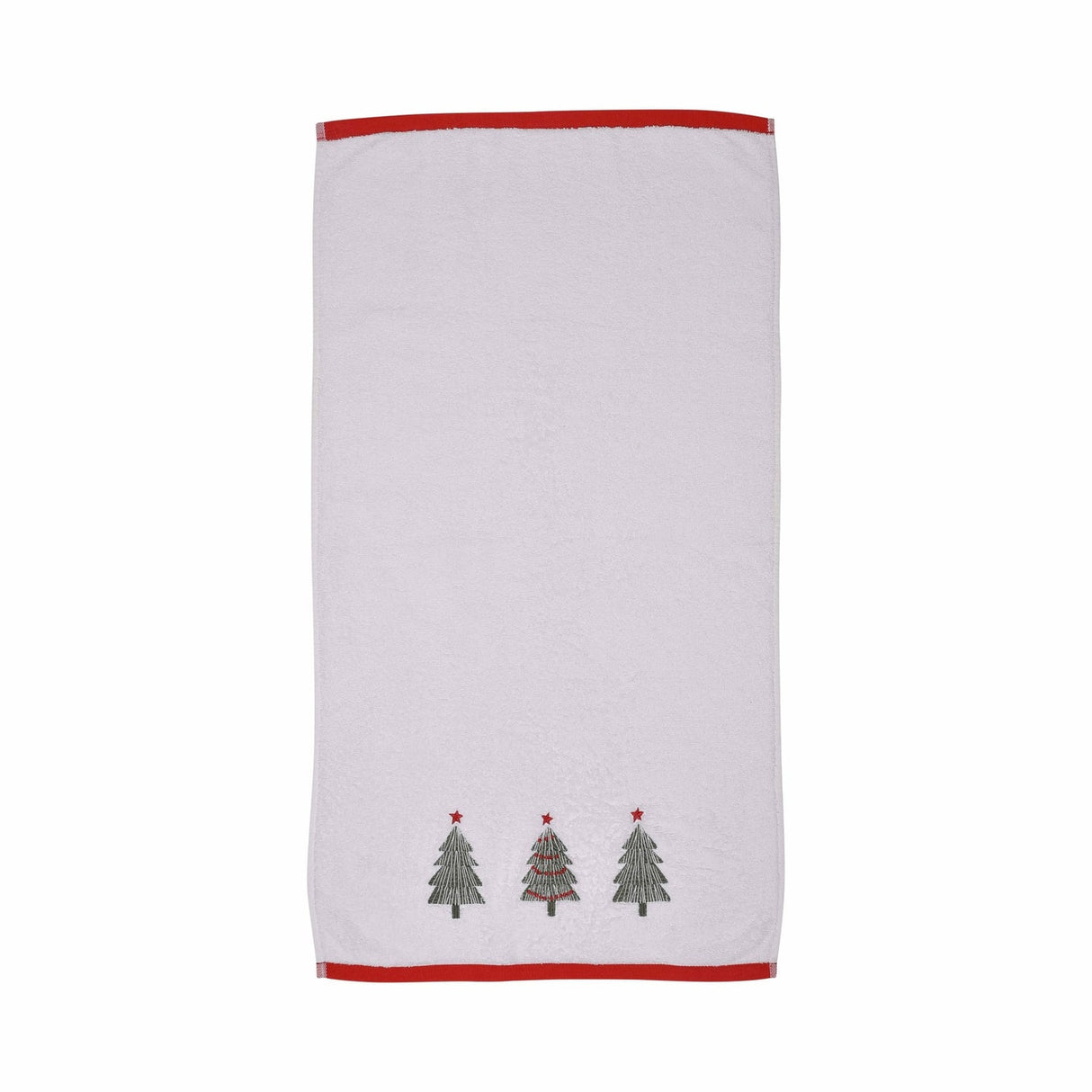 Christmas Trees Beige Festive Hand Towel Pair