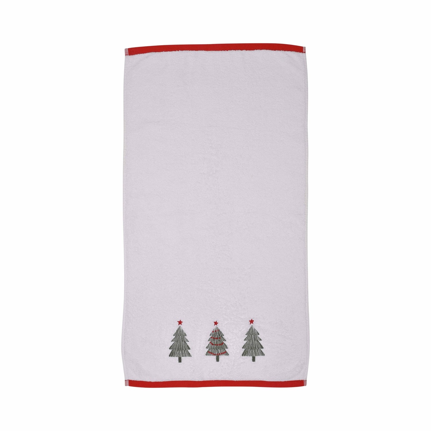 Christmas Trees Beige Festive Hand Towel Pair