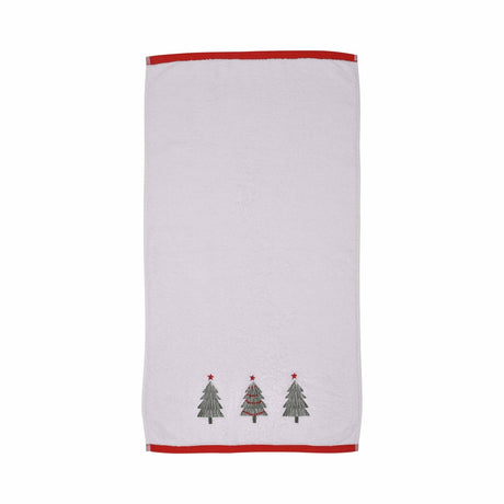 Christmas Trees Beige Festive Hand Towel Pair