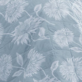 Chrysanthemum Floral Bedspread Blue and Green 230cm x 200cm - Chrysanthemum Bedspread In Blue 200 X 230Cm 3