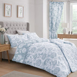 Chrysanthemum Floral Polycotton Duvet Cover Set - Blue - Chrysanthemum Duvet Cover Set In Blue 4